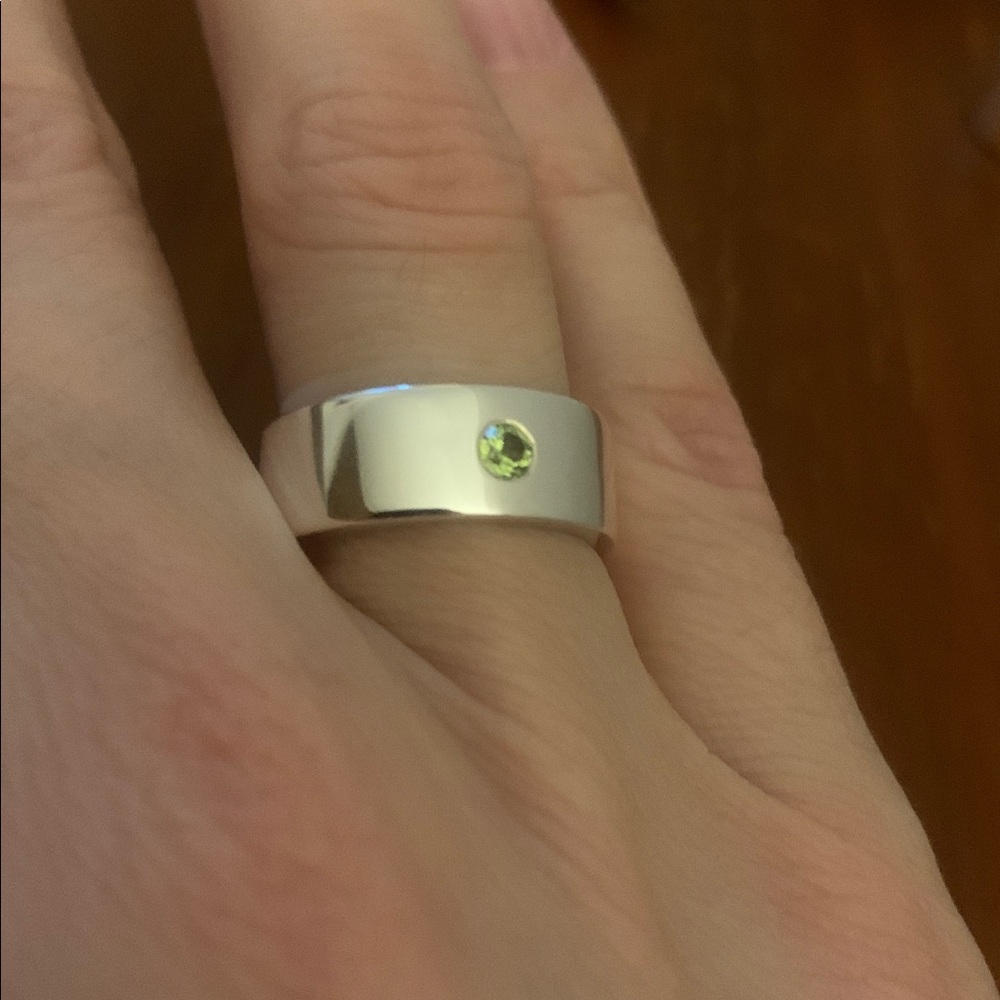 Silver ring with peridot